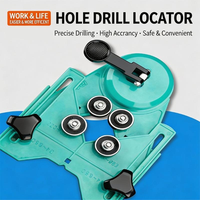 Adjustable Tile Drilling Positioning Frame with Roller Guide Structure for Wall Tile Work, Bathroom Fixture Mounting and Shelf Installation