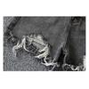 Grey Denim Shorts Women's Summer New Style Tassel High Waist Rough Edge Loose Hole Pants