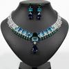 Luxury Multi-colour Jewellery Teardrop Zirconia Women's Summer Necklace Earrings Accessory Set Party Prom Dinner Festivals M-355