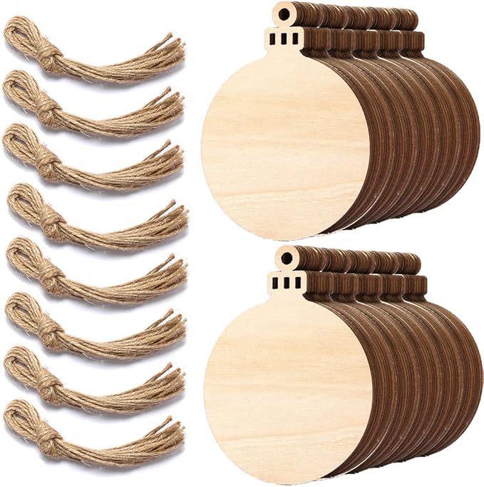 Handmade Round Wood Slice Christmas Ornament with Growth Rings – DIY Holiday Decoration and Party Tag