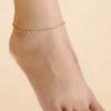 Japan and South Korea new niche design light luxury women versatile direct supply, simple copper chain matte bead anklet