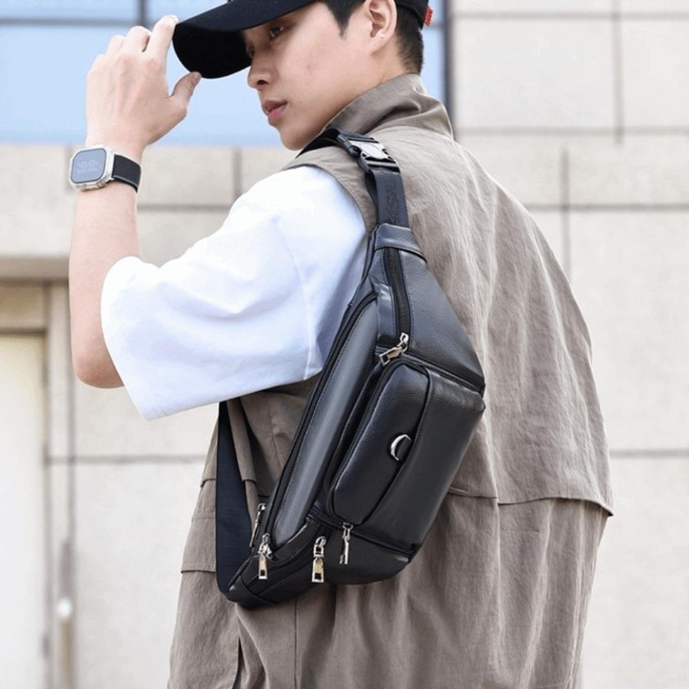 Large Capacity Men Crossbody Bag Waterproof Waist Bag Student Shoulder Bag  Outdoor Sports