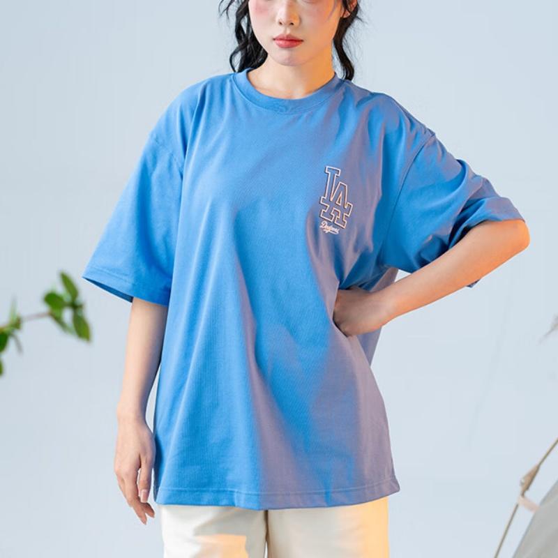 New MLB SS24 Set-in Sleeve T-Shirt Unisex Blue 3ATSB0343-07BLM