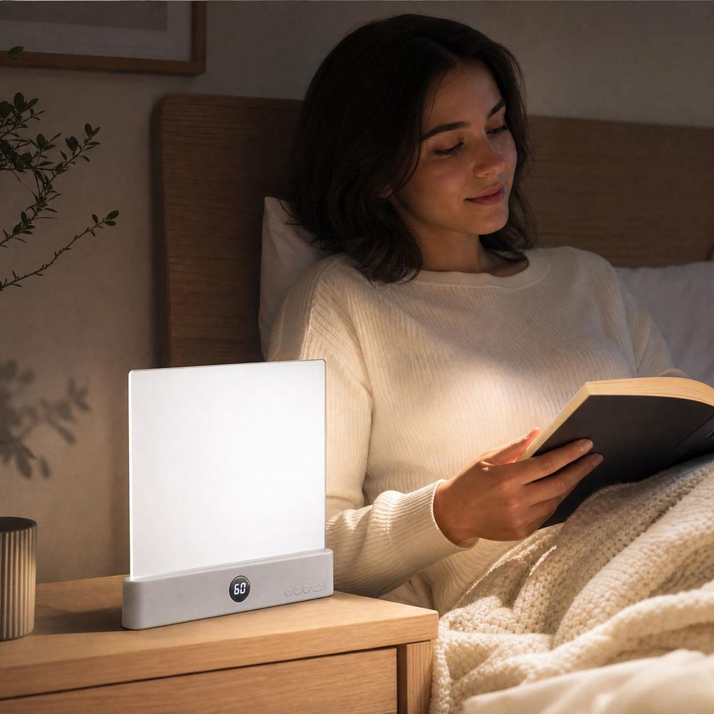 Rechargeable Bedside Reading Light for Tablet, Portable Clip- LED Book Lamp for Night Reading