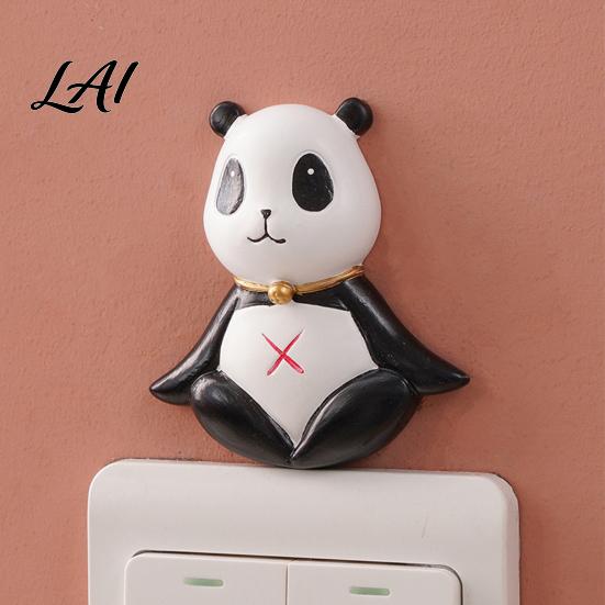 Panda Switch Sticker 3D Light Sticker Cute Decal Easy Peel Funny Yoga Pose Decor & Stick Wall Art for Home Bedroom Living Room Accessory