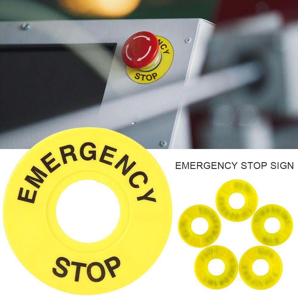 10PCS Durable 22mm Switch Accessory Frame Emergency Stop Sign Mark Label Warning Circle
