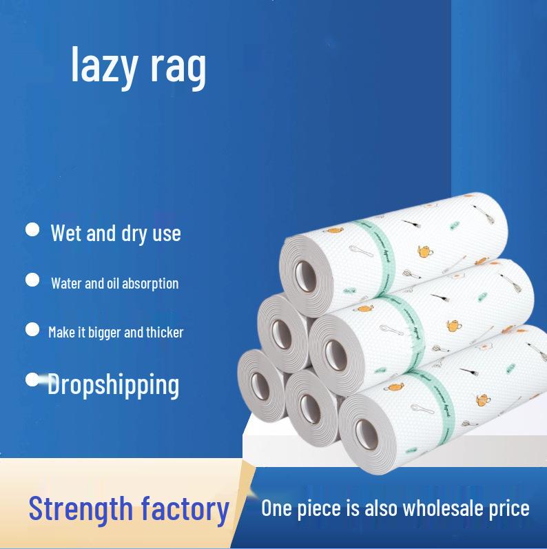 Dual-Use Kitchen Paper: Absorbent Wet & Dry Disposable Cleaning Rag