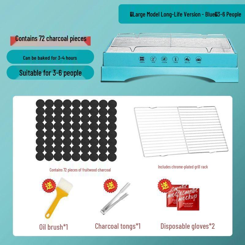 Portable Disposable Charcoal BBQ Grill Set for Camping and Outdoor Use