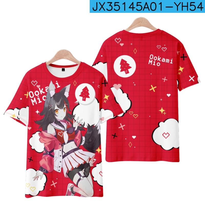 Hololive VTuber Nakiri Ayame Shirakami Fubuki T-shirts 3D Print Kid Anime Tee Men Women Short sleeve Top Harajuku O-Neck T shirt