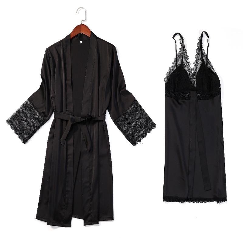 Women's Silk Lace Pajama Set - Breathable & Comfortable Two-Piece Nightwear