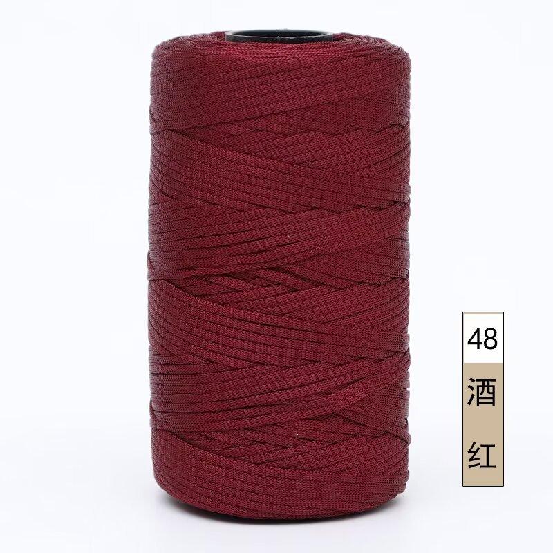 Mercerized Cotton And Linen Flat Belt Thread Light Body Ice Silk Thread Hand Crocheted Diy Hook Bag Hat Seat Cushion Hollow Thread