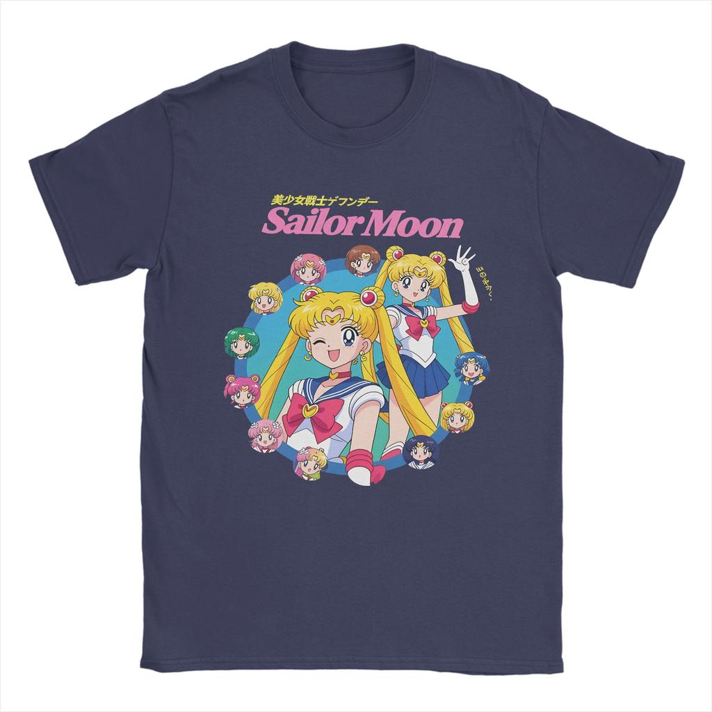 Sailors Moons Adventures T-Shirt for Men Women Vintage Cotton Tees Crewneck Short Sleeve T Shirts Summer Clothing