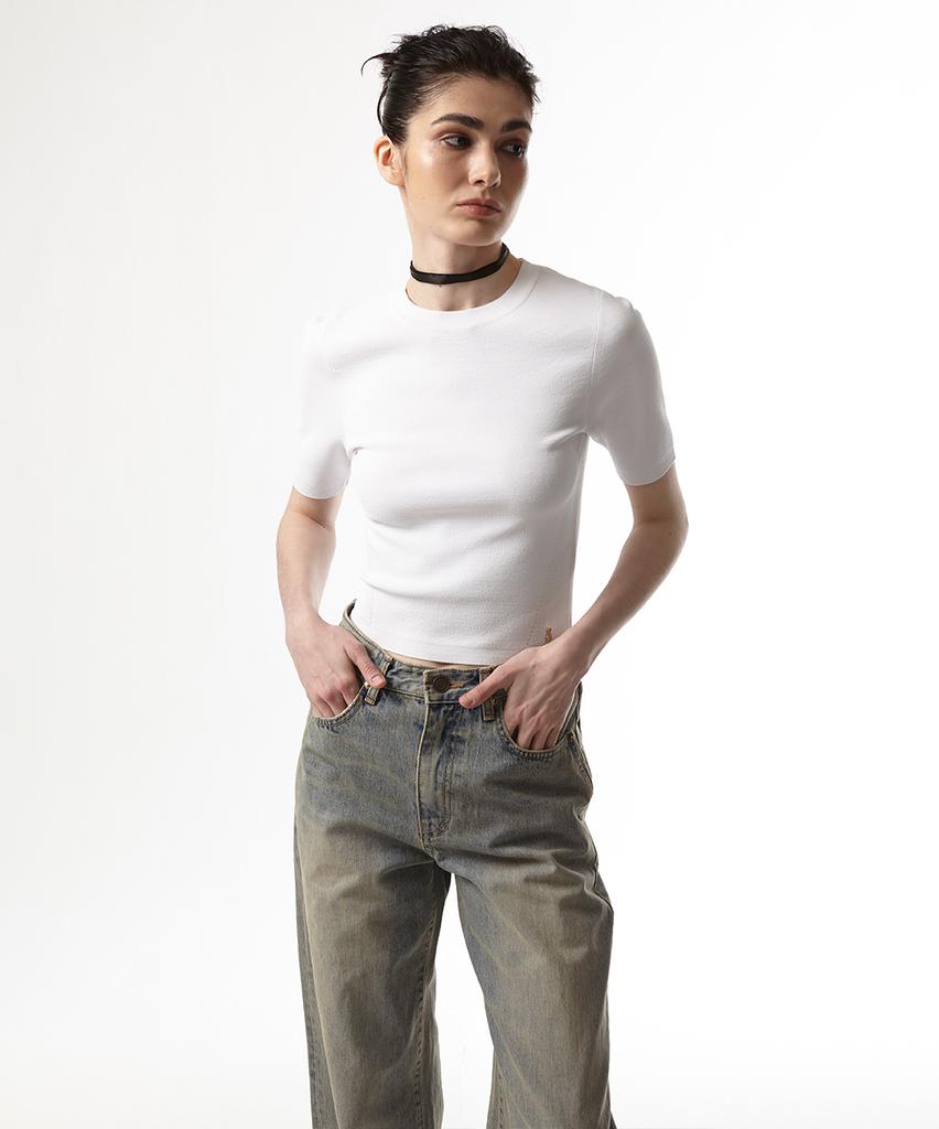 EAN JO Signature Back Cut-Out Knit (White)