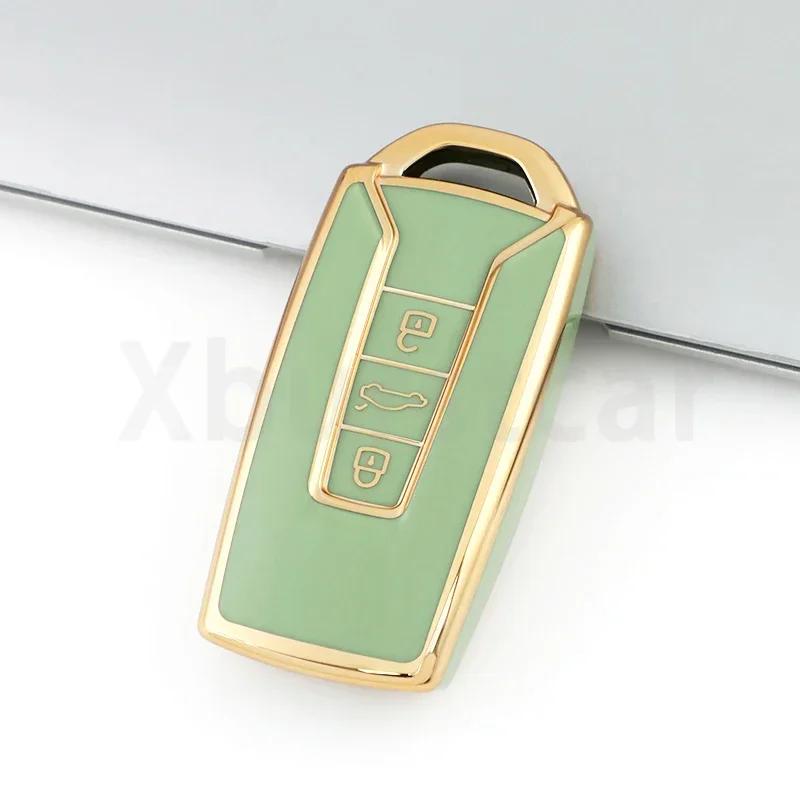 

3 Buttons Soft Tpu Car Key Case Cover For Volkswagen Touareg - Smart Remote Auto Shell Fob Holder Keyless Bag