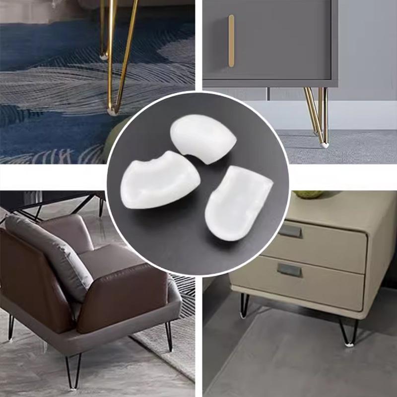 20Pcs/Lot Non-Slip Furniture Leg Pads Plastic Chair Leg Caps Sock Stool Anti-Front Tilt U-Shaped Tube Rear Pad 10Mm Pipe Clamp