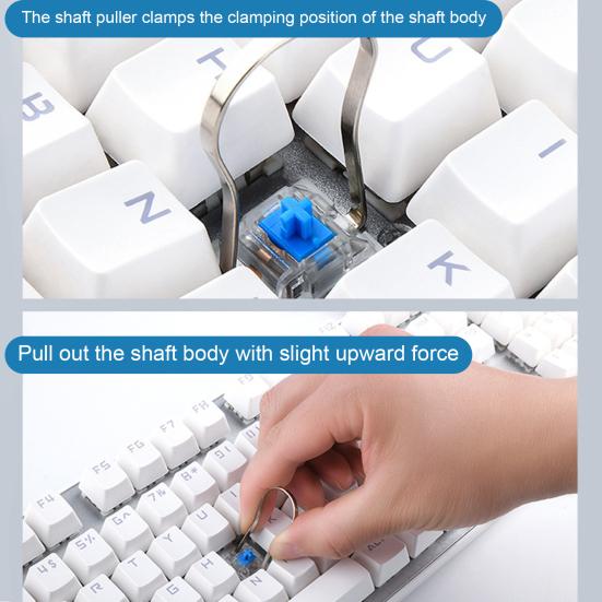 4Pc/Set C-200 Switch Puller Convenient Labor-saving Metal Long-lasting Switch Keycap Puller Removing Tool Kit for Mechanical Keyboard