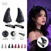 1pair Sparkling Finish Demon Horn Headwear Rhinestone Hair Decorations  Halloween Costumes