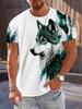 Summer 3D Wolf Pattern T-Shirts for Men Men's Short Sleeve Tee Round Neck Men's Tops Fashion Currents Oversized Men's T-Shirt