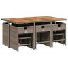 Vidaxl 11-Cz. Garden Furniture Set, With Cushions, Grey PE Rattan