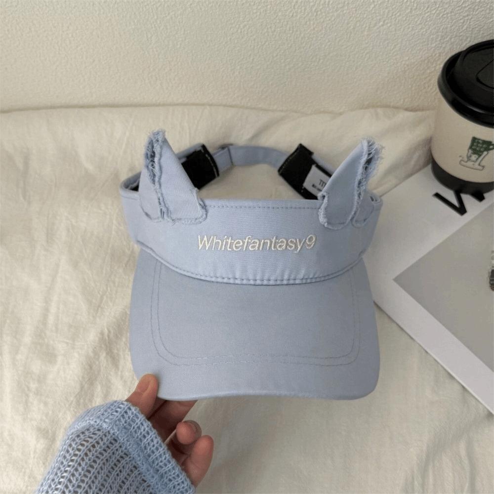 

Lightweight Cat Ears Baseball Cap Letter Embroidered Sun Hat Fashion Sun Visor Summer синий
