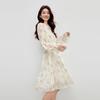 Sweet Floral Ruffle V-Neck A-Line Dress