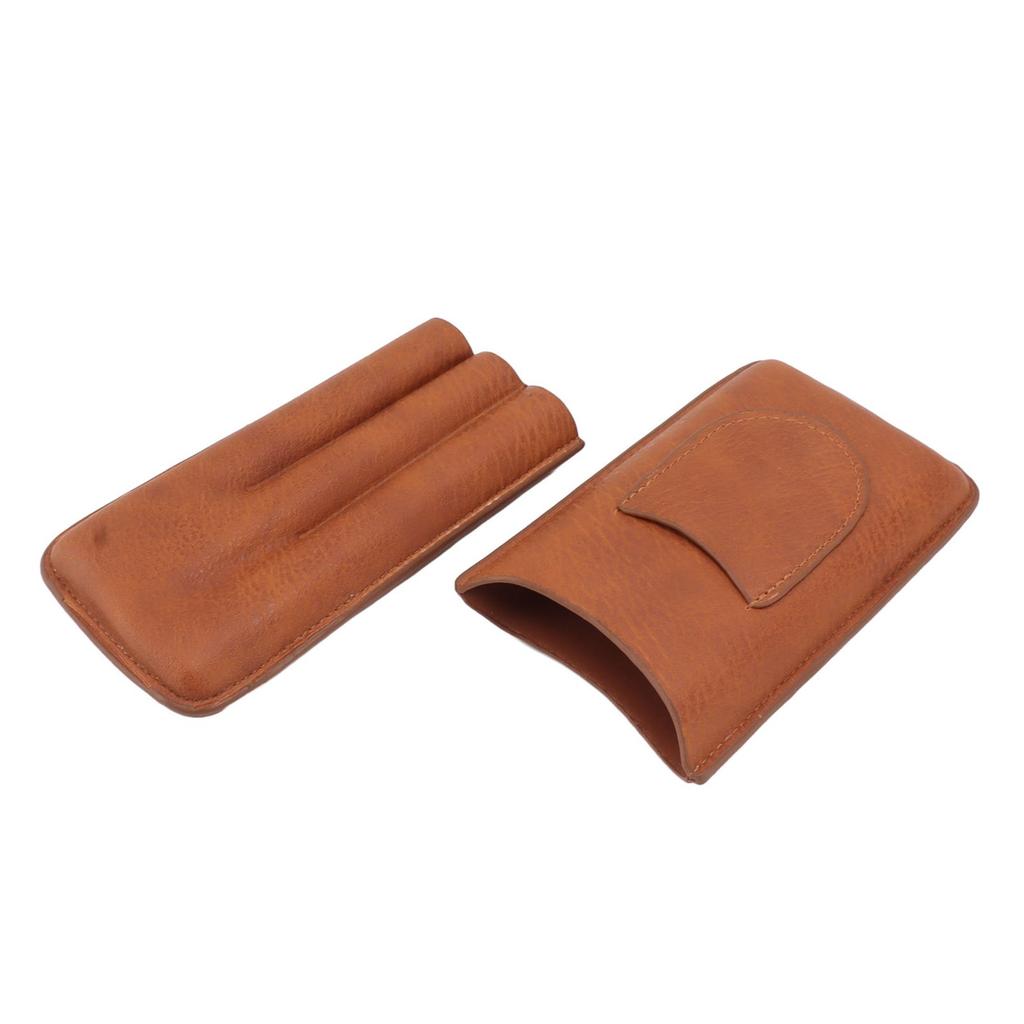3 Fingers Cigar Case Artificial Leather Waterproof Portable Travel Cigar Box for Outdoor Business