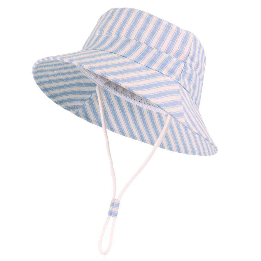 Spring and Summer New Children's Striped Fisherman Hat, Sun Protection and Sunshade Basin Hat, Large Brim Baby Hat