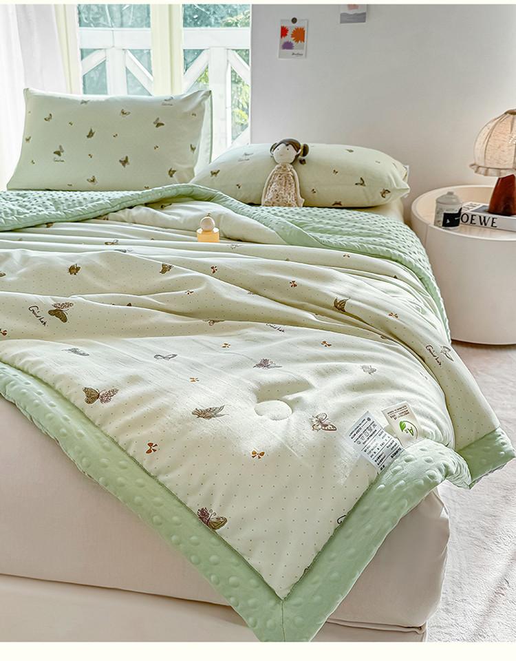 Dou Dou Xia is machine washable, sleeps naked, air-conditioned, cartoon student dormitory, summer cool sheets, double sheets, summer thin blankets
