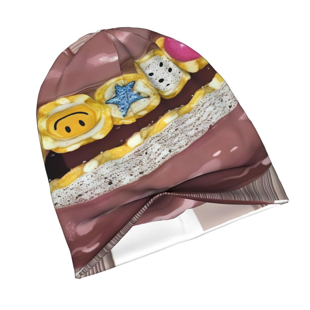 2D Flat Printing Mouth Print Adult Fashion Beanie That Transitions Effortlessly from Morning Commutes to Evening Walks While Maintaining a Clean Urban