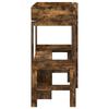 Loft Bed Frame with Desk Smoked Oak