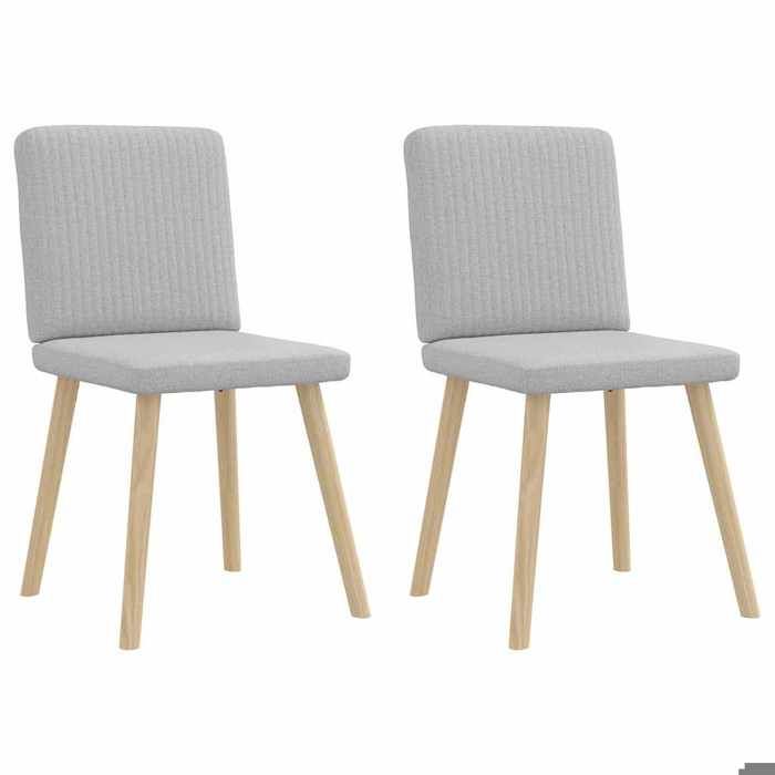 VidaXL Dining Chairs Set of 2 Cloud Grey Fabric 4101206