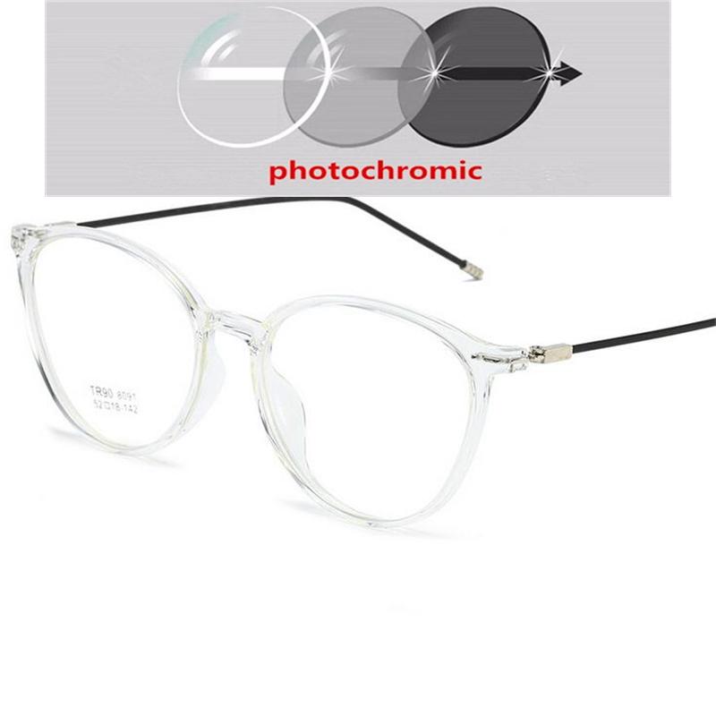 Transparent Gray Oval Nearsighted Glasses Ultralight  Steel Wire Leg Prescription Eyeglasses Diopter 0 -0.5 -1.0 To -6.0