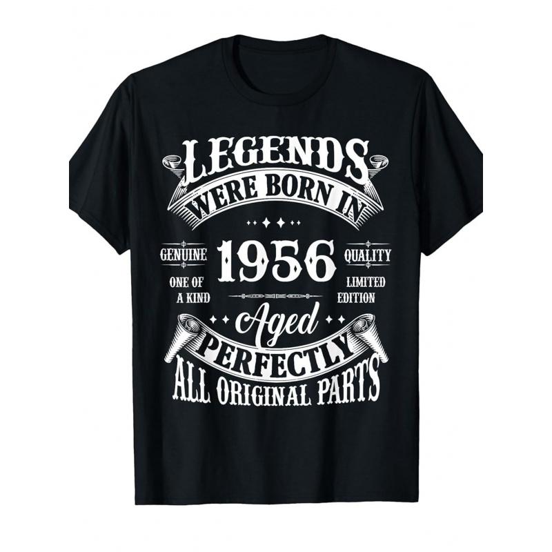 Born In 1956 Vintage Year T-Shirt - Soft Loose Fit Retro Tee Suitable for - Gift for 69 Years Old, Printed & Shipped In UK