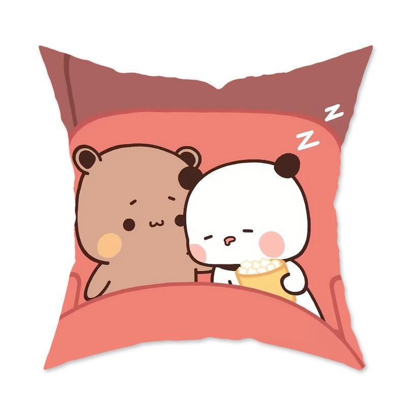 Cute Cartoon Pillow Decorative Sofa Living Room Cushion Bedroom Cartoon Pattern Pillow Back Pillow Lumbar Pillow Case