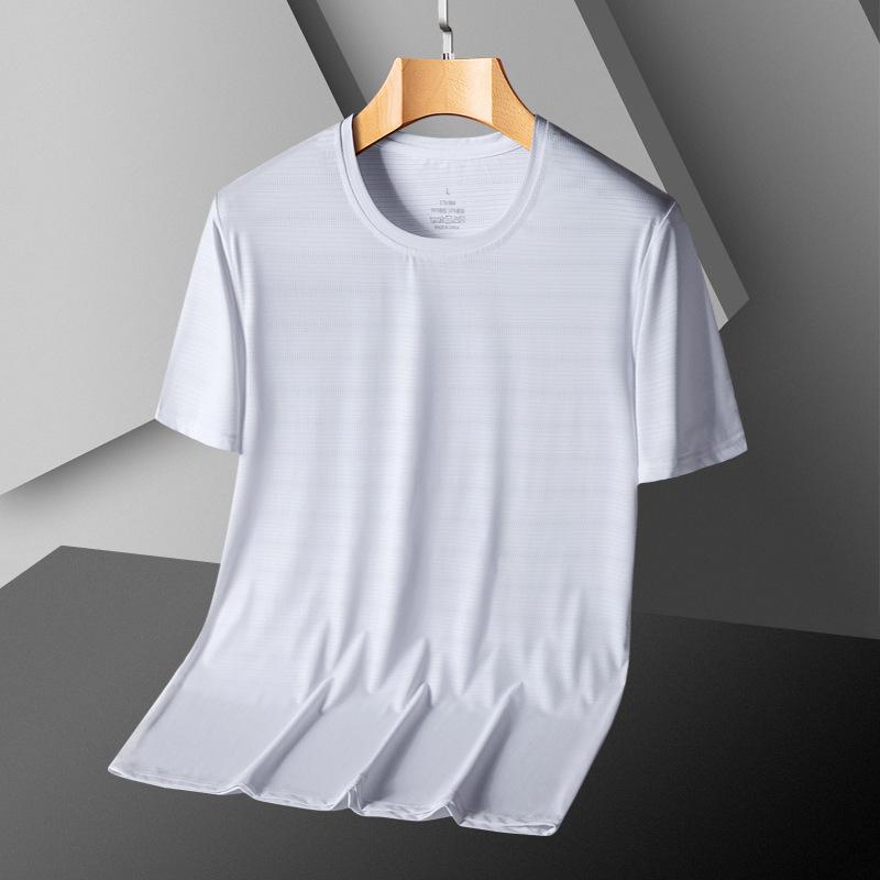 Ledové hedvábné cool tričko s krátkým rukávem Pánské tričko s polovičními rukávy větší velikosti Fitness tričko Top