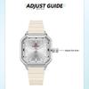 NAVIFORCE Original Women Square Watch Quartz Luminous Pointer Simple Lightweight Silicone Strap Waterproof Women Lady Casual Fashion Watch NF6108