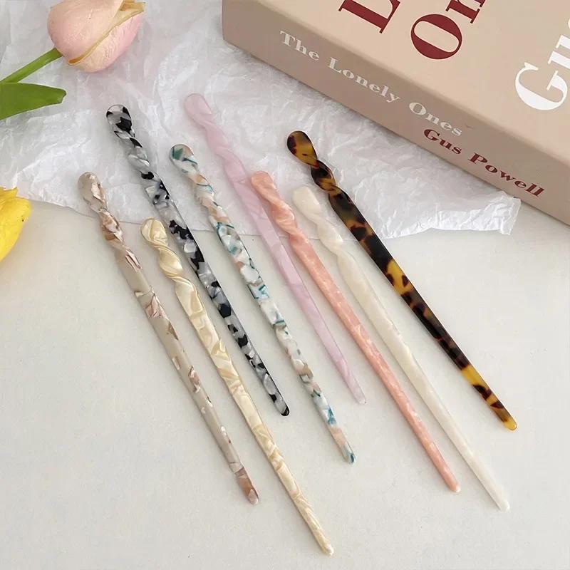 Haarstäbchen im chinesischen Stil, Vintage, Acetat-Harz, Essstäbchen, Frauen, Haarnadeln, Clip, Pin, Kopfbedeckung, Hochzeit, Schmuck, Zubehör