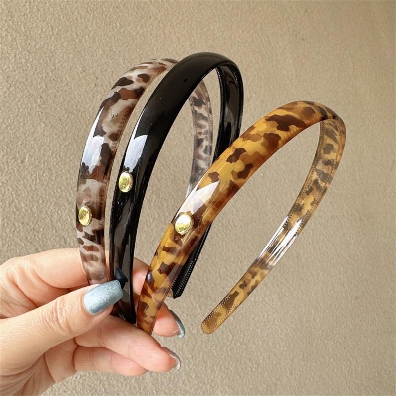 Resins Leopards Hair Hoop Cartoon Styles Headbands Softable Unique Hair Hoop for Girls and Women