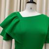 Elegant Office Lady's Dresses Ruffles Sleeve Pleated Ankle Length Luxury Female Party Evening Dress