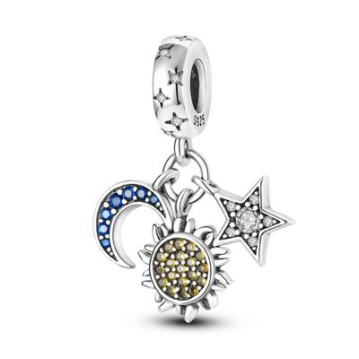 Charms Artisanat Cuivre Mystérieux Soleil Étoile Et Lune Pendentifs S'adaptent Charms Plata Authentique Bracelet Charms Bijoux Femmes Artisanat Fait Main