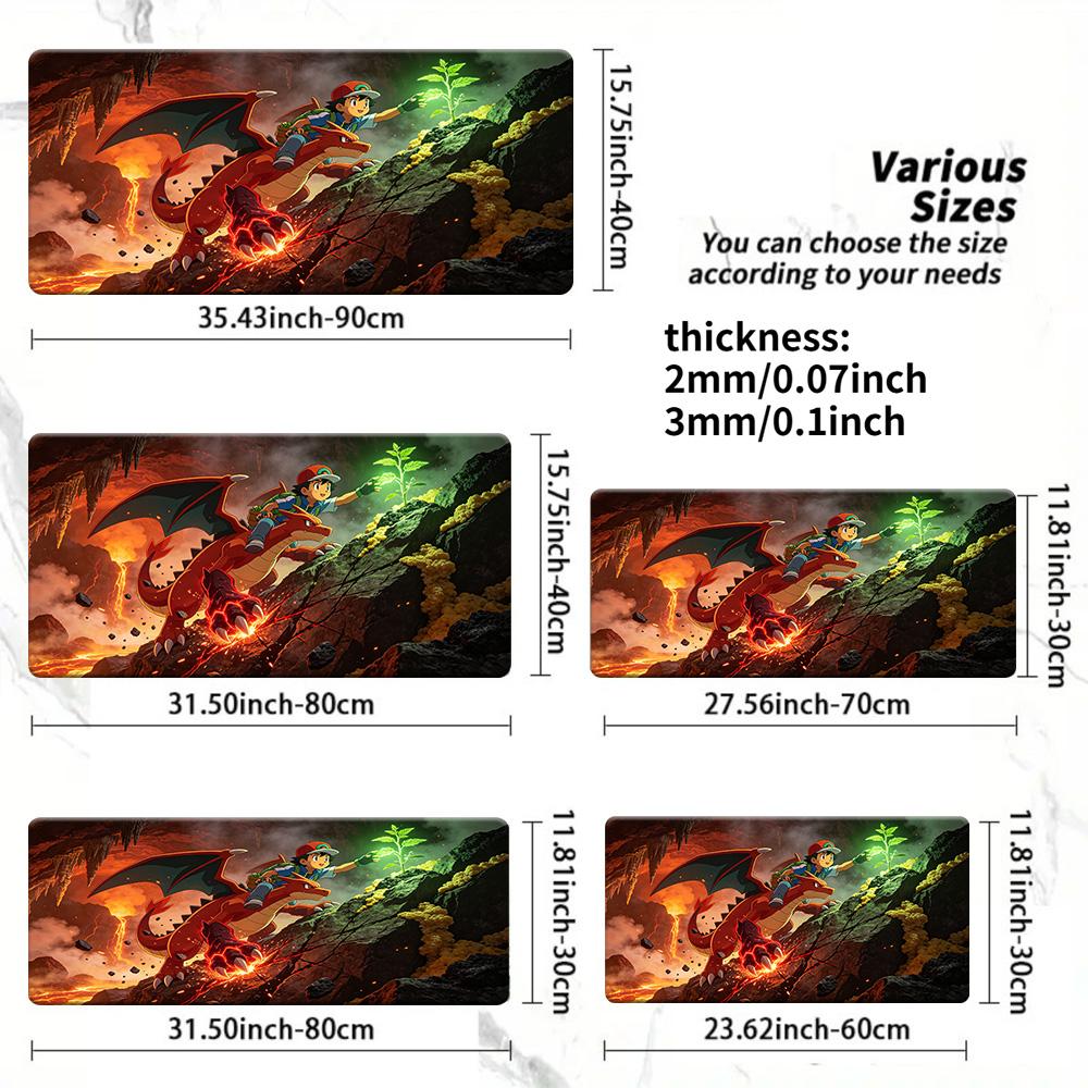 GrassType Pokemon Forest Gathering TCG Playmat NonSlip Washable Desk Mat 30x80x0.2cm