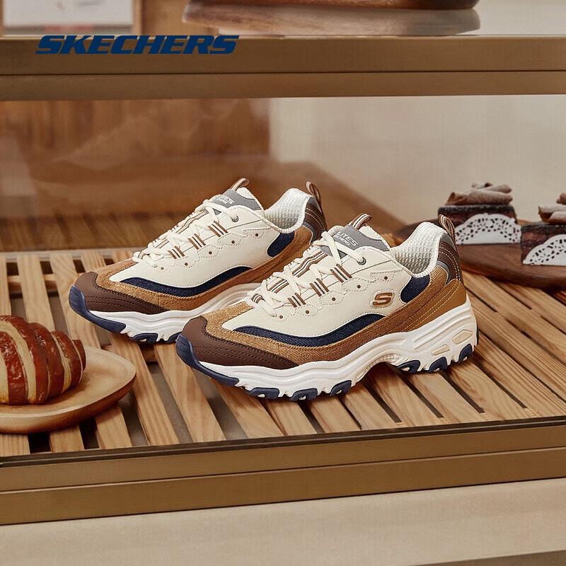Skechers Milk Tea Bear 2.0 D'Lites Corduroy Patchwork Dad Shoes