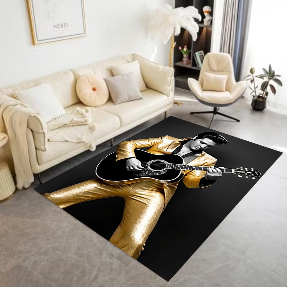 Elvis Presley: Rock Roll Carpet Perfect for Entryway Study room Balcony Game Room Anti-slip Rug Anime Office Decor Best for Christmas