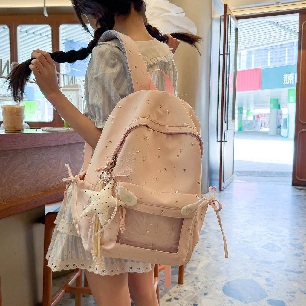 Schoolbag Korean Ins Star Schoolbag Unpopular Niche Does Not Collide with Junior High School Girls High Value High School Students Simple Backpack