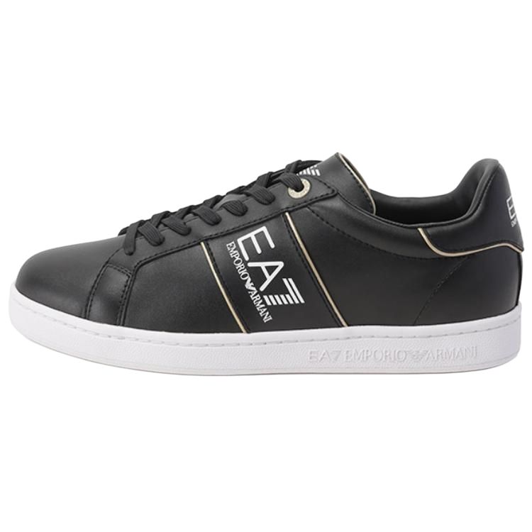 Emporio Armani Round Toe Lace-Up Comfortable Low-Top Sneakers Unisex sneakers Black X8X102XK346M700