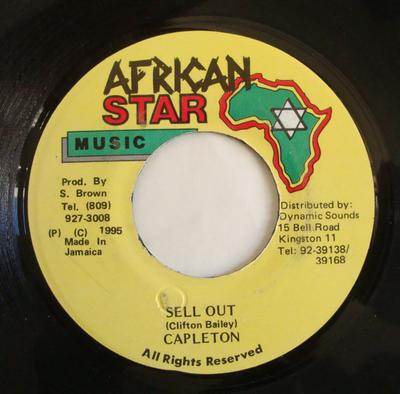 7inch Record CAPLETON - Sell Out NONE African Star Mu 1995 Jamaica Reggae, Ska & Dub Used
