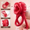Vibrating Cock Ring Penis Ring Vibrator Clitoral Stimulator with Tongue Licking Adult Couples Sex Toys for Men Women Anal Nipple