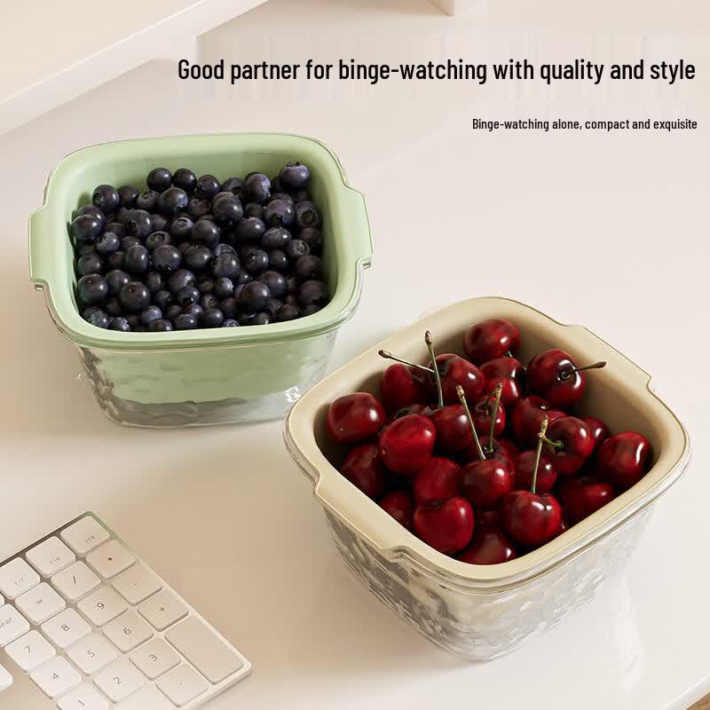 ZISIZ Double-Layer Fruit & Vegetable Drain Basket