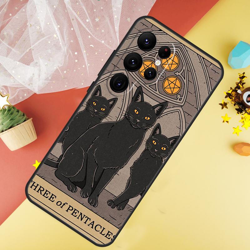 Cats Tarot Witchcraft Phone Case For Samsung Galaxy S25 S24 S21 S20 S22 S23 Ultra S9 S10 Plus S25 FE Cover Coque