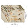 4/6 Pezzi Tovagliette di Lino per Natale Babbo Natale Stampate Decorazioni Natalizie per Casa Cucina 2025 Xmas Navidad Noel Decorazioni Tavola